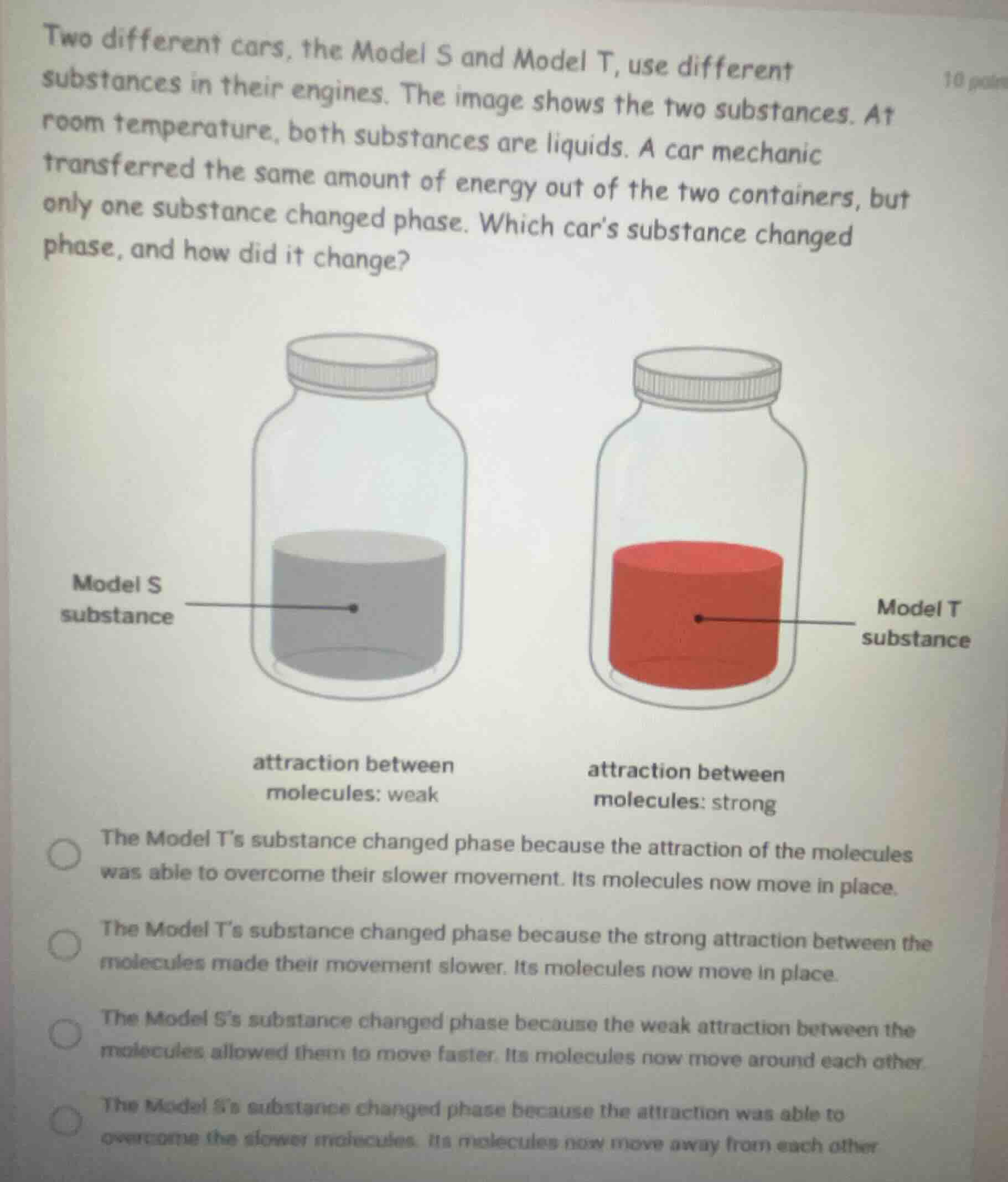 two different cars, the model s and model t, use different substances i…