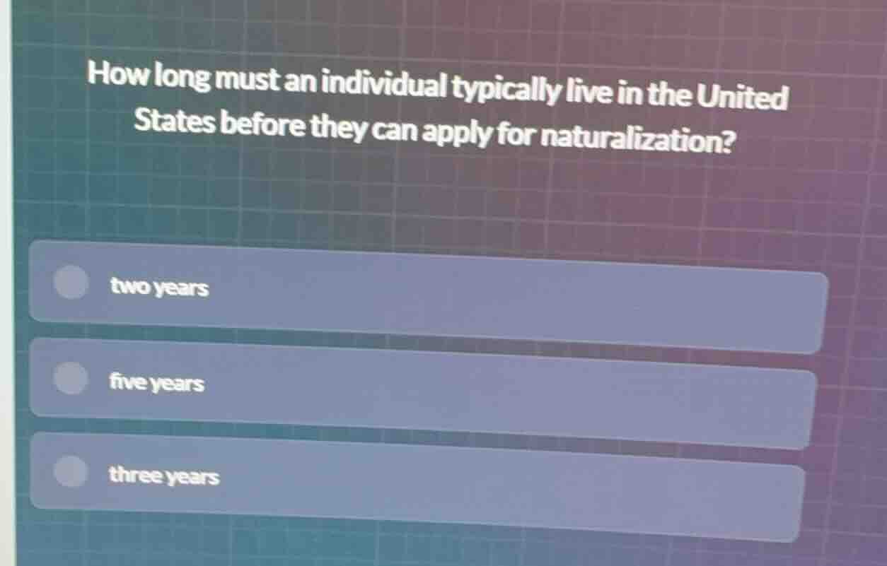 how long must an individual typically live in the united states before …