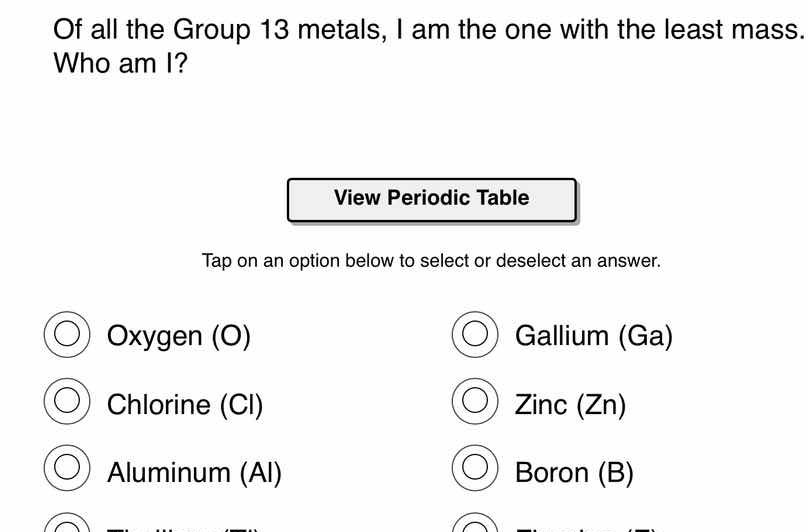 of all the group 13 metals, i am the one with the least mass. who am i?…