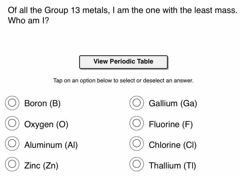 of all the group 13 metals, i am the one with the least mass. who am i?…