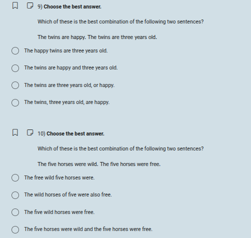 9) choose the best answer. which of these is the best combination of th…