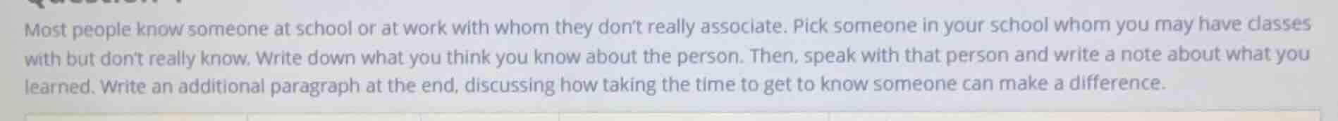 most people know someone at school or at work with whom they dont reall…