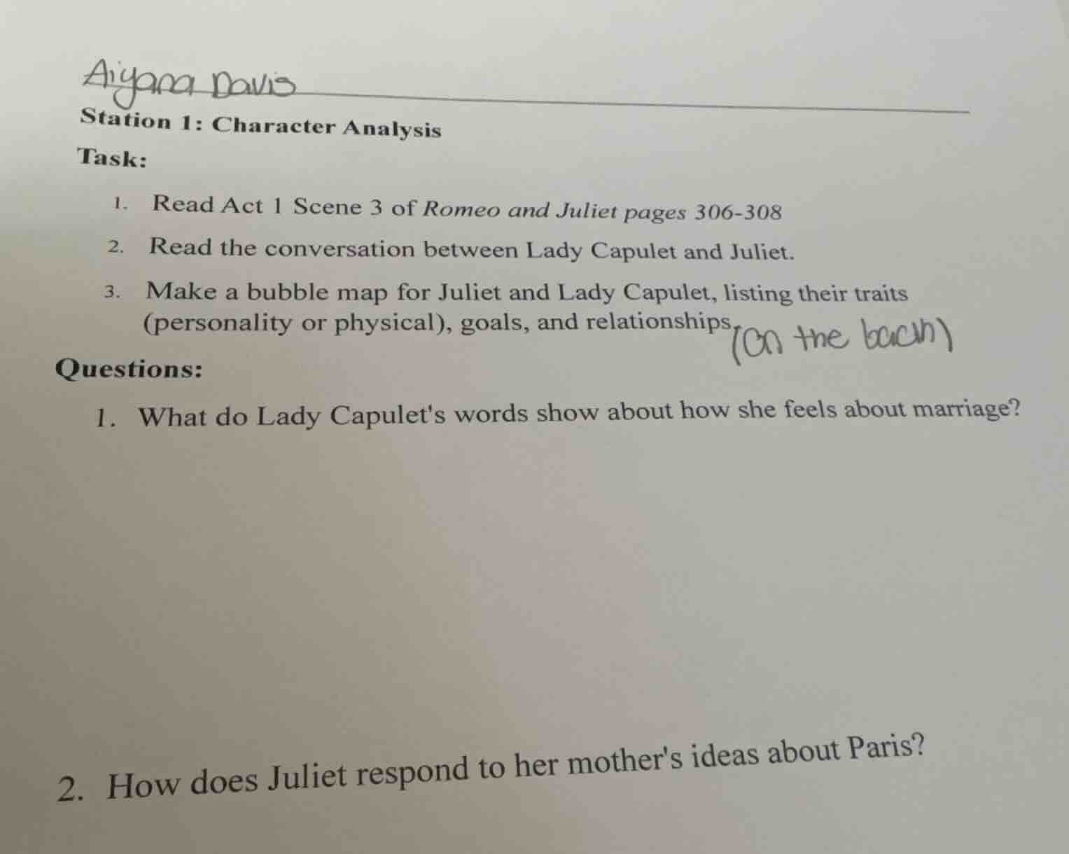 aiyana davis station 1: character analysis task: 1. read act 1 scene 3 …