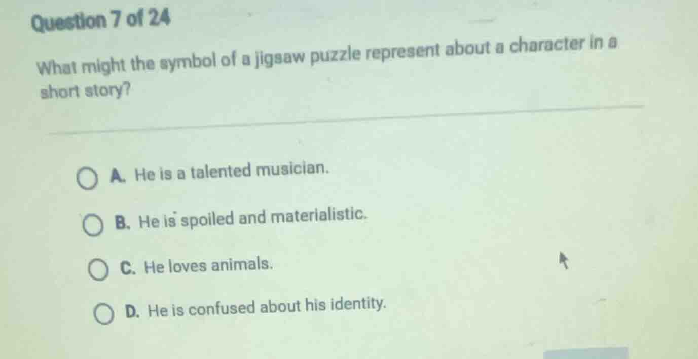 question 7 of 24 what might the symbol of a jigsaw puzzle represent abo…