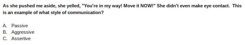 as she pushed me aside, she yelled, \youre in my way! move it now!\ she…