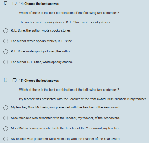 14) choose the best answer. which of these is the best combination of t…