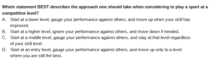 which statement best describes the approach one should take when consid…