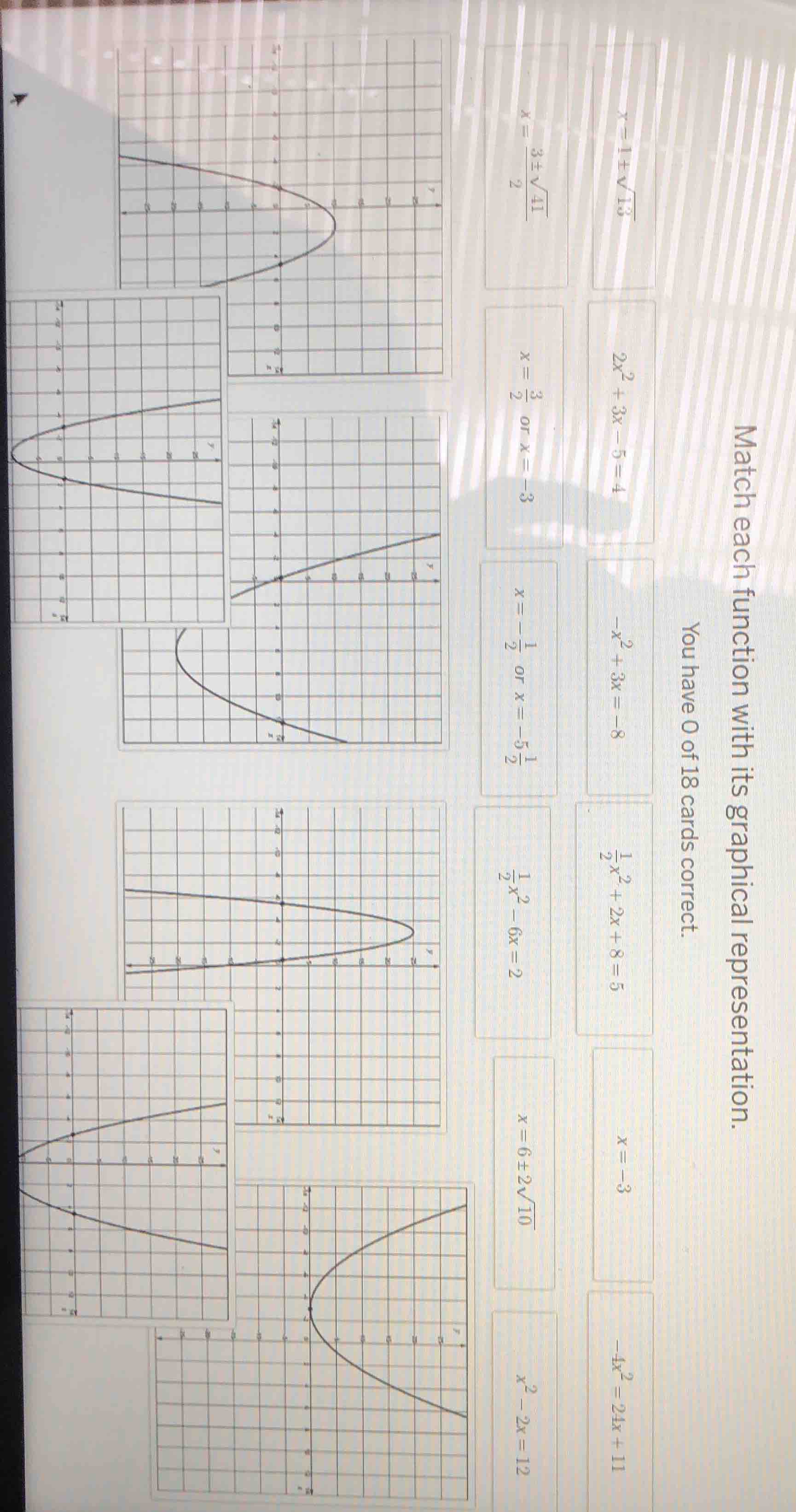match each function with its graphical representation. you have 0 of 18…