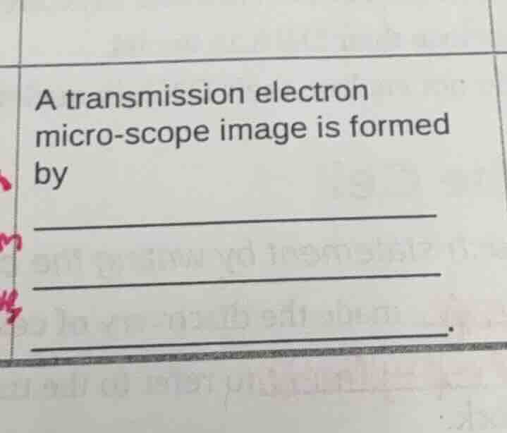 a transmission electron micro-scope image is formed by