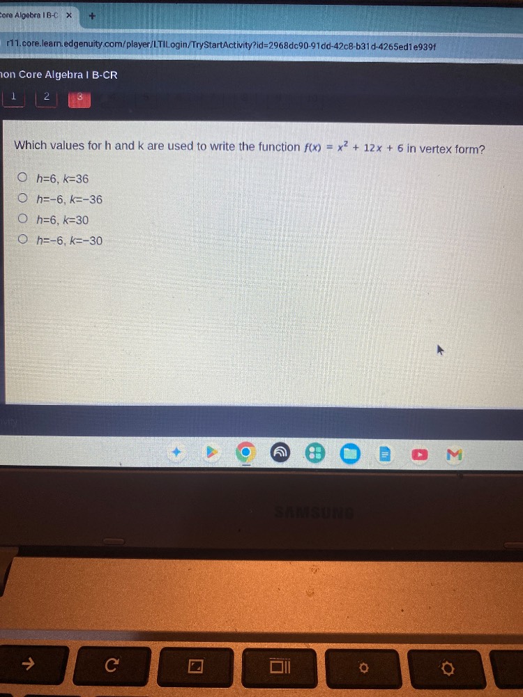 which values for h and k are used to write the function $f(x) = x^2 + 1…