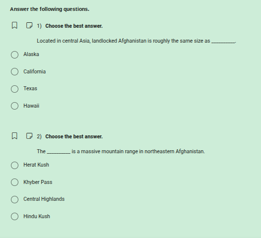 answer the following questions. 1) choose the best answer. located in c…