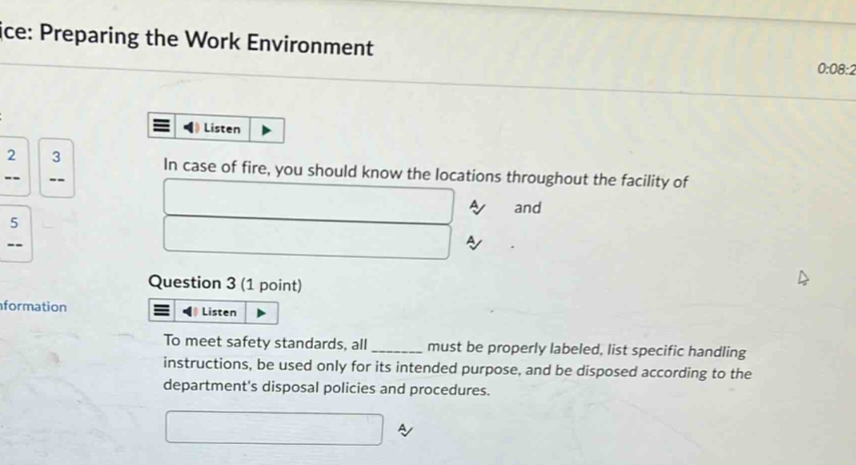 ice: preparing the work environment listen in case of fire, you should …