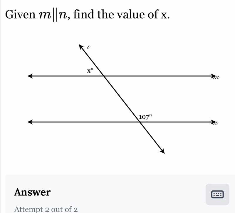 given ( m parallel n ), find the value of x.