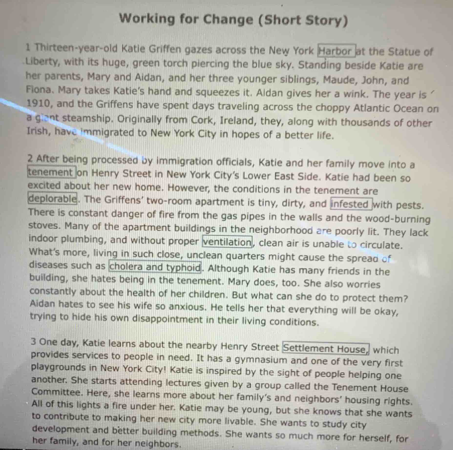 working for change (short story) 1 thirteen - year - old katie griffen …
