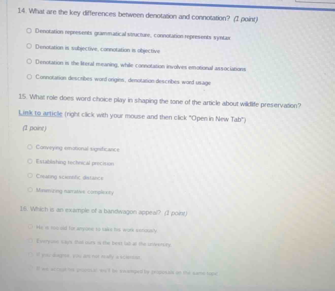 14. what are the key differences between denotation and connotation? (1…