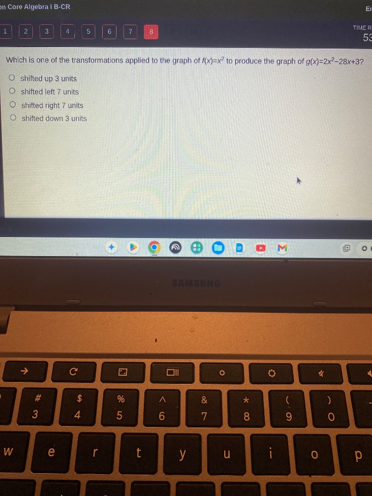 which is one of the transformations applied to the graph of $f(x)=x^2$ …