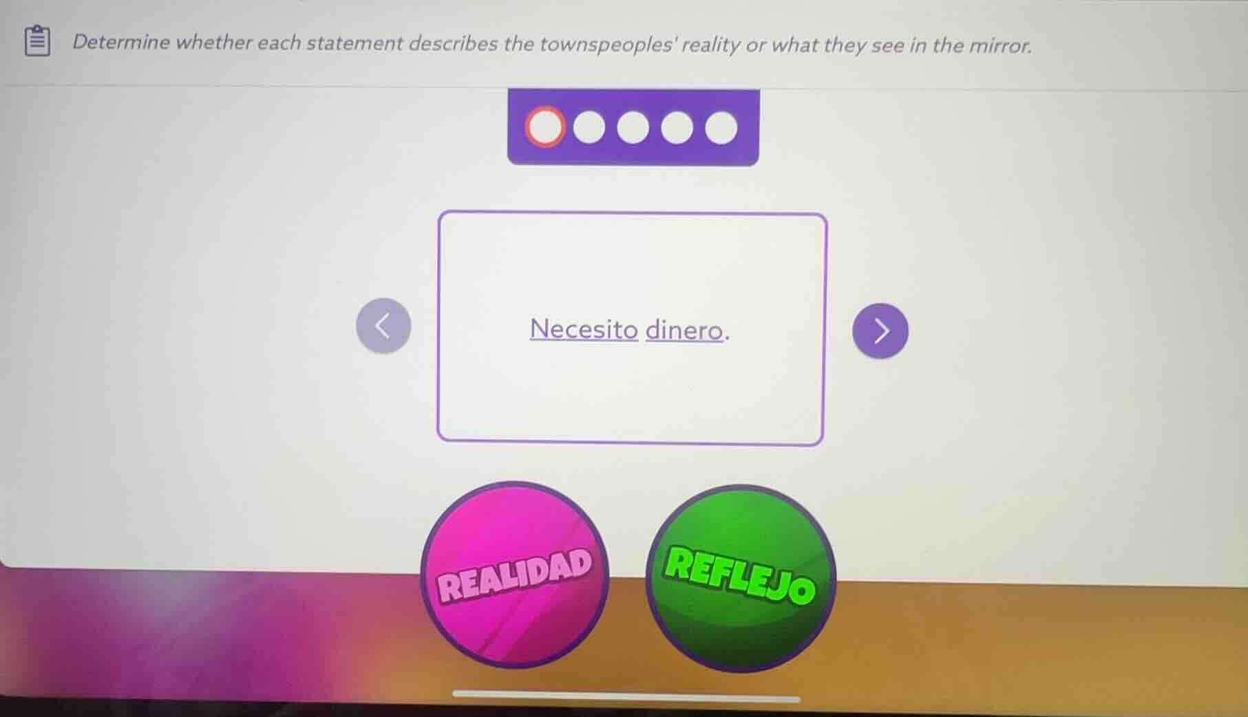 determine whether each statement describes the townspeoples reality or …