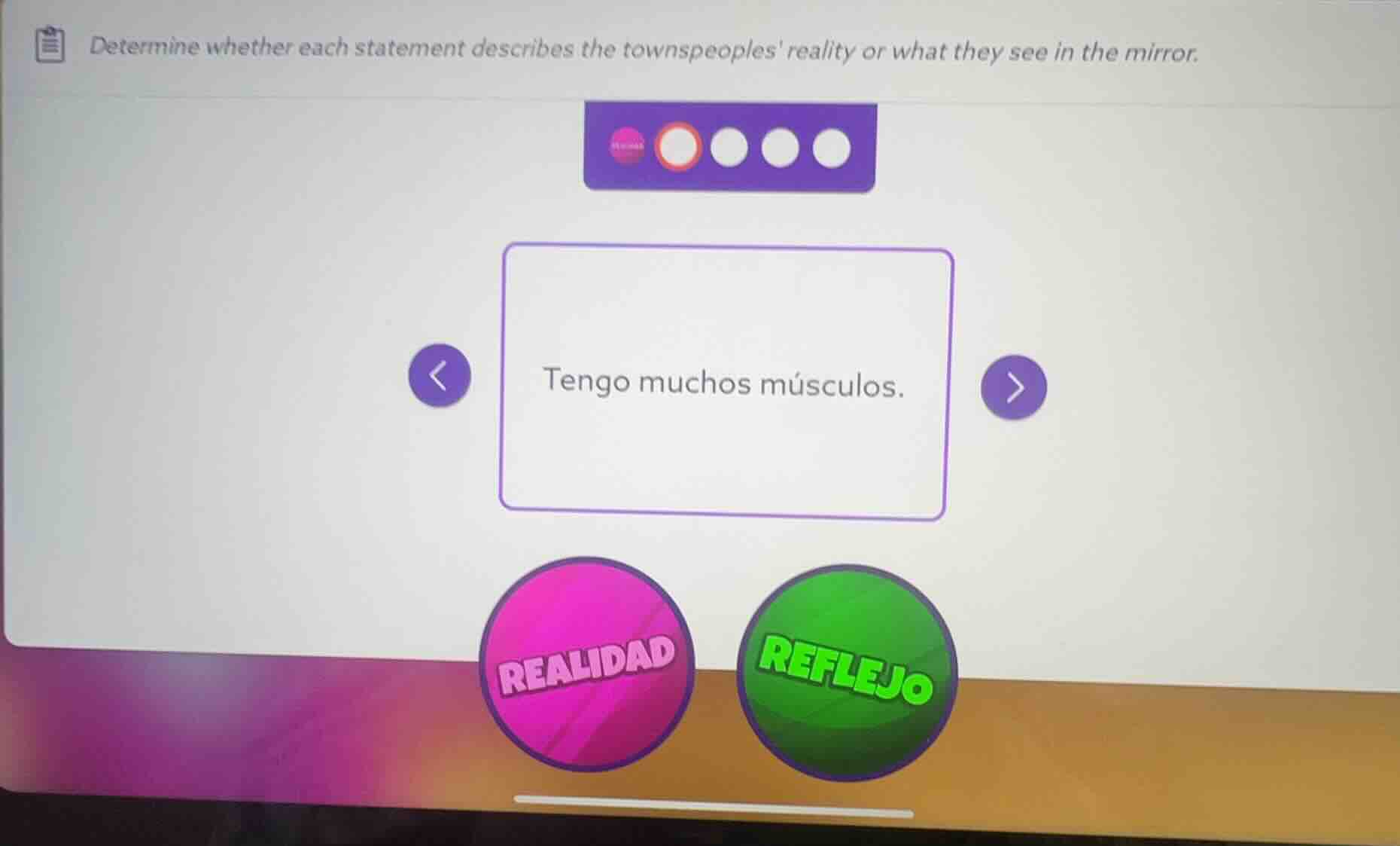 determine whether each statement describes the townspeoples reality or …