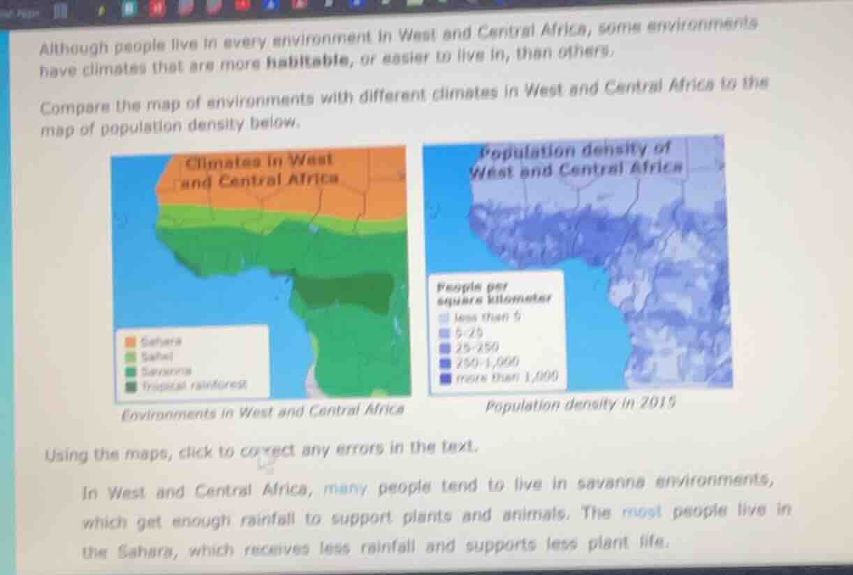 although people live in every environment in west and central africa, s…