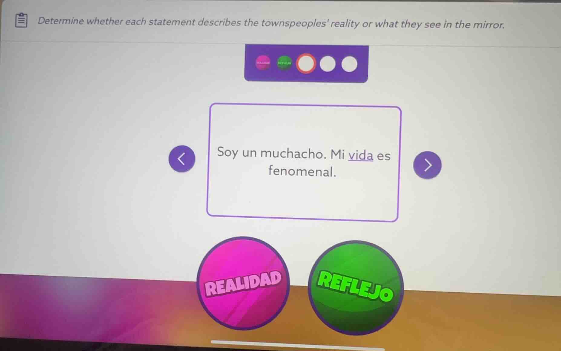 determine whether each statement describes the townspeoples reality or …