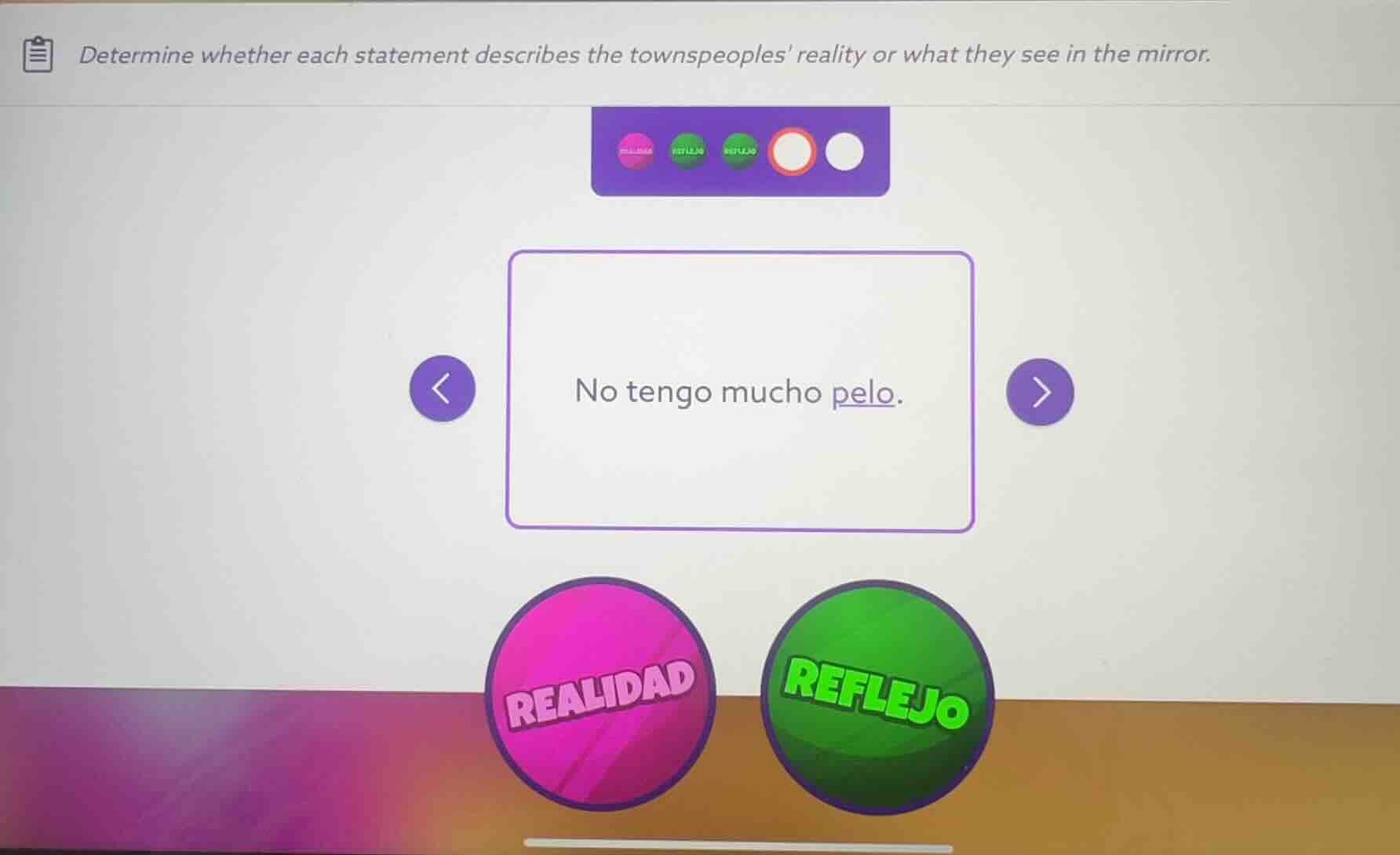 determine whether each statement describes the townspeoples reality or …