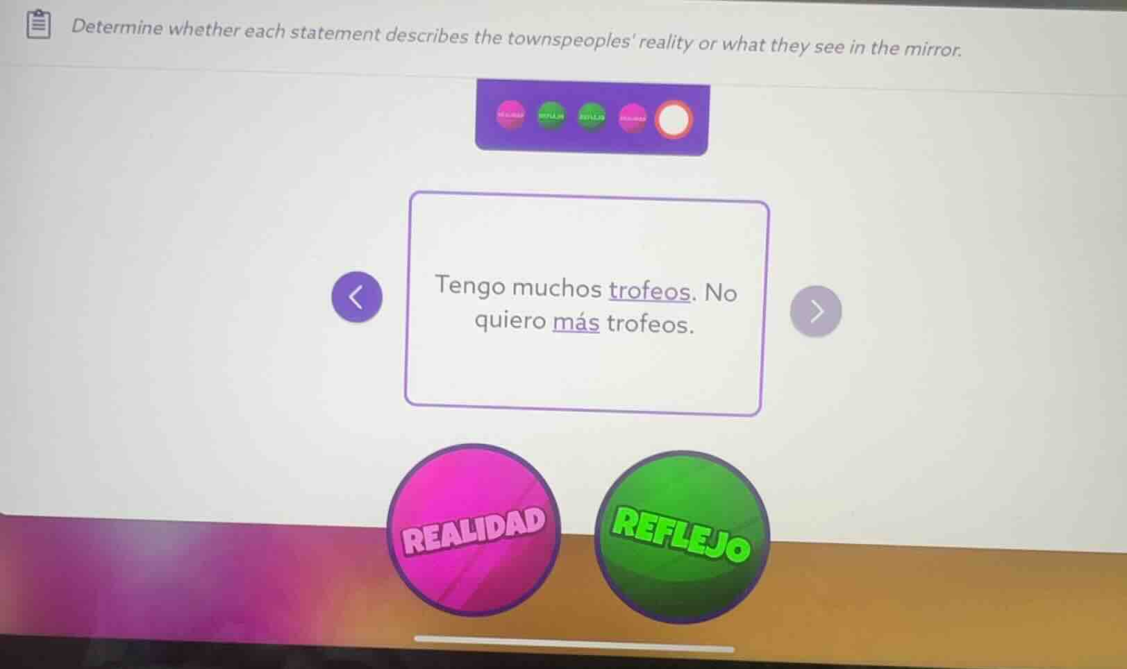 determine whether each statement describes the townspeoples reality or …