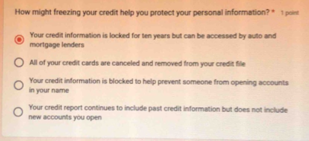 how might freezing your credit help you protect your personal informati…