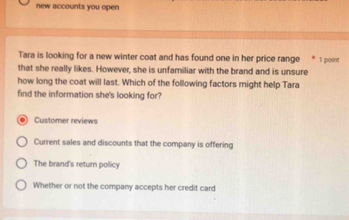 tara is looking for a new winter coat and has found one in her price ra…