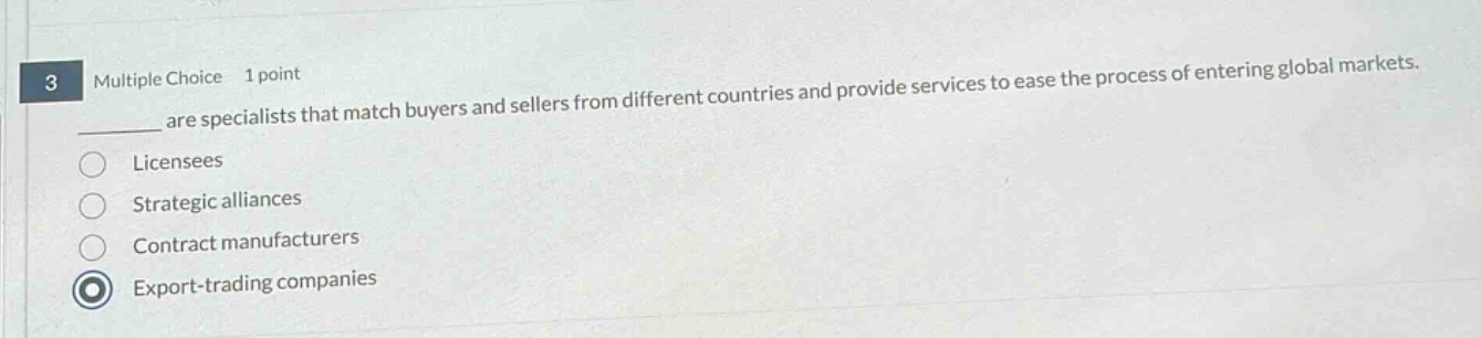 3 multiple choice 1 point ______ are specialists that match buyers and …