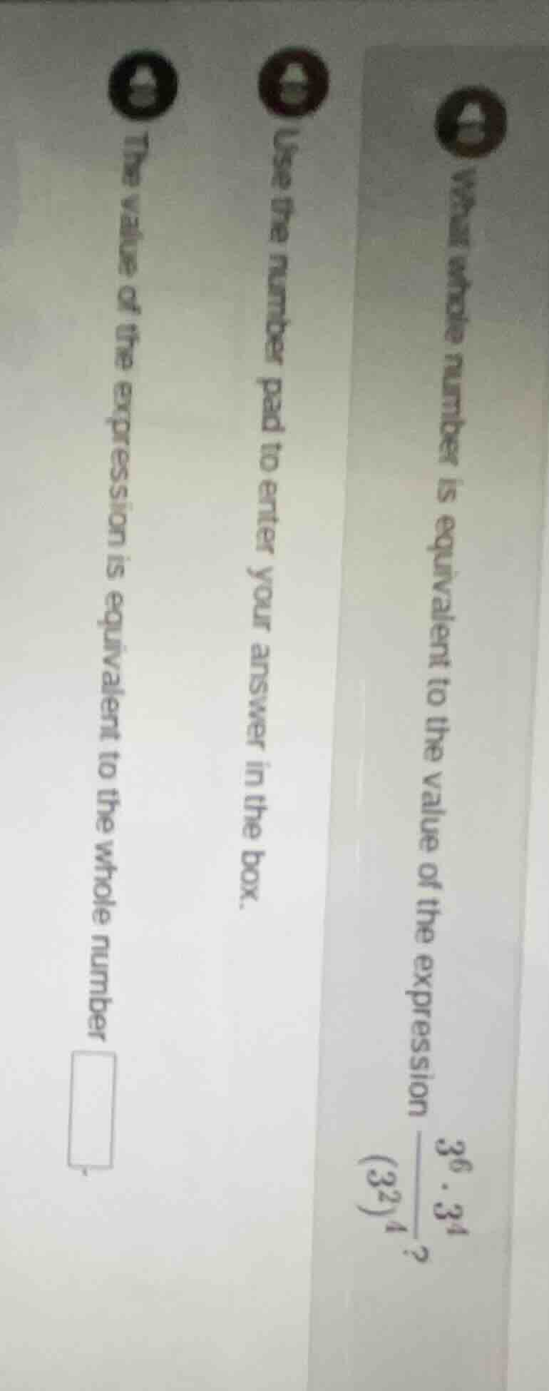 what whole number is equivalent to the value of the expression \\(\frac…