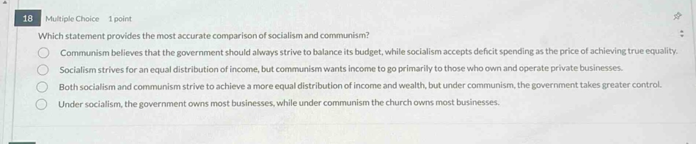 18 multiple choice 1 point which statement provides the most accurate c…