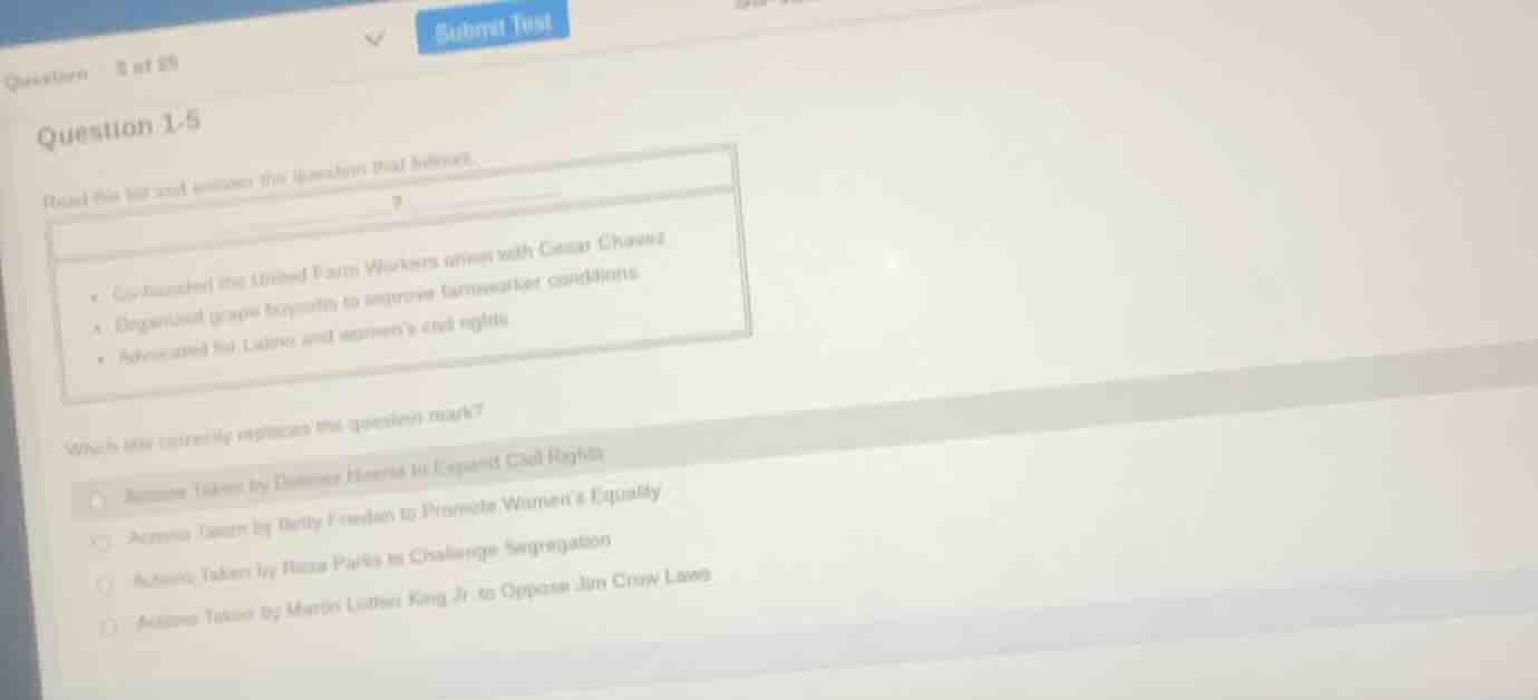 question 1-5 read the list and answer the question that follows. • co -…