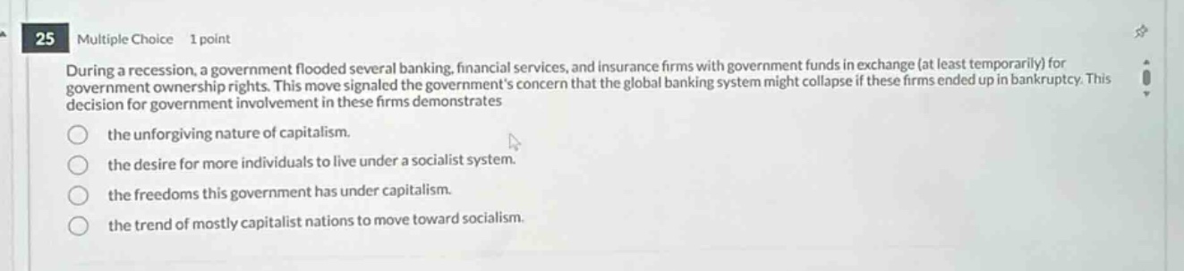 25 multiple choice 1 point during a recession, a government flooded sev…