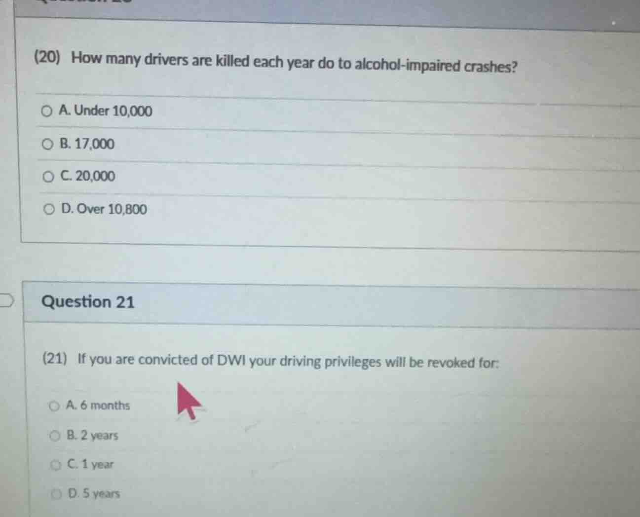 (20) how many drivers are killed each year do to alcohol-impaired crash…