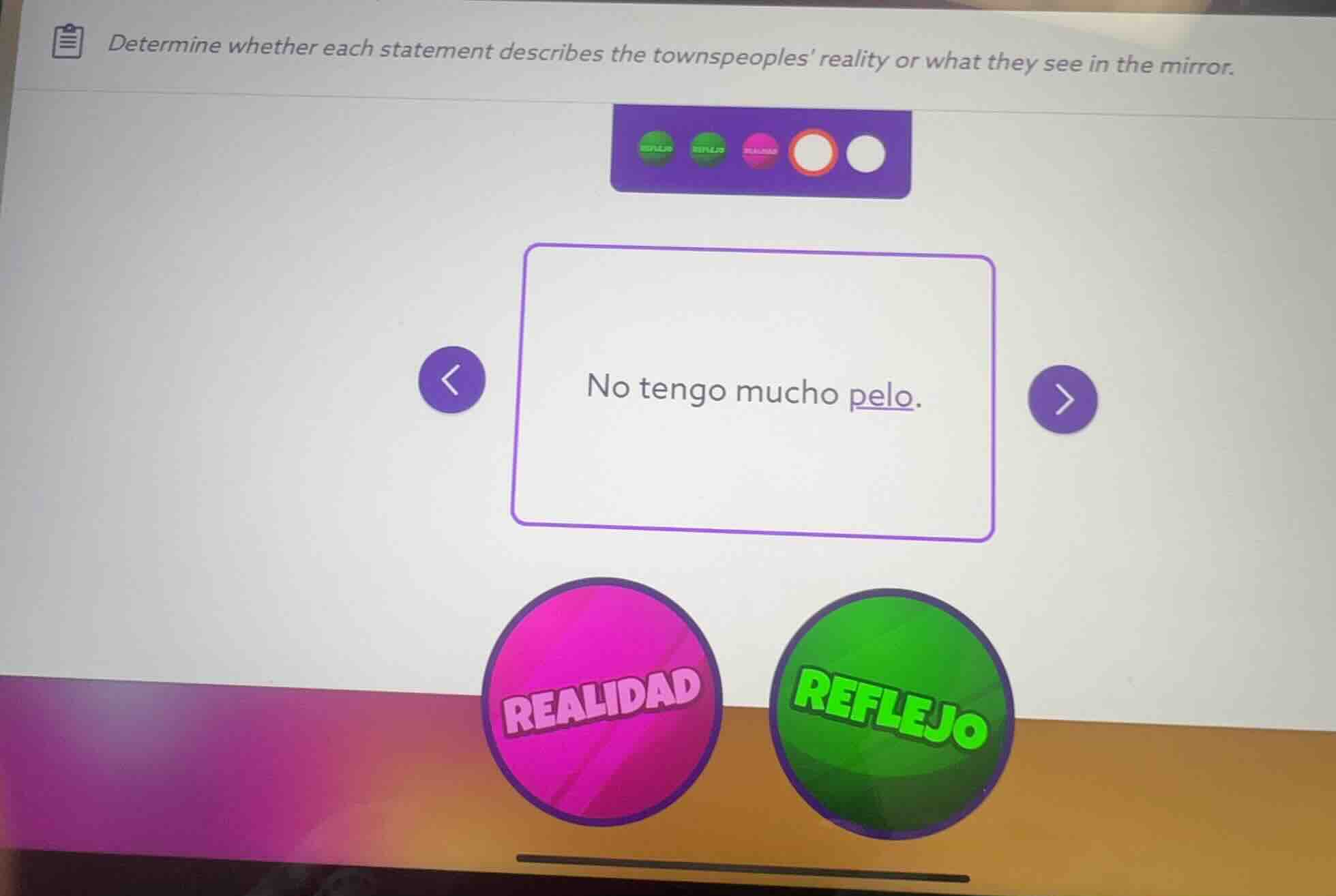 determine whether each statement describes the townspeoples reality or …