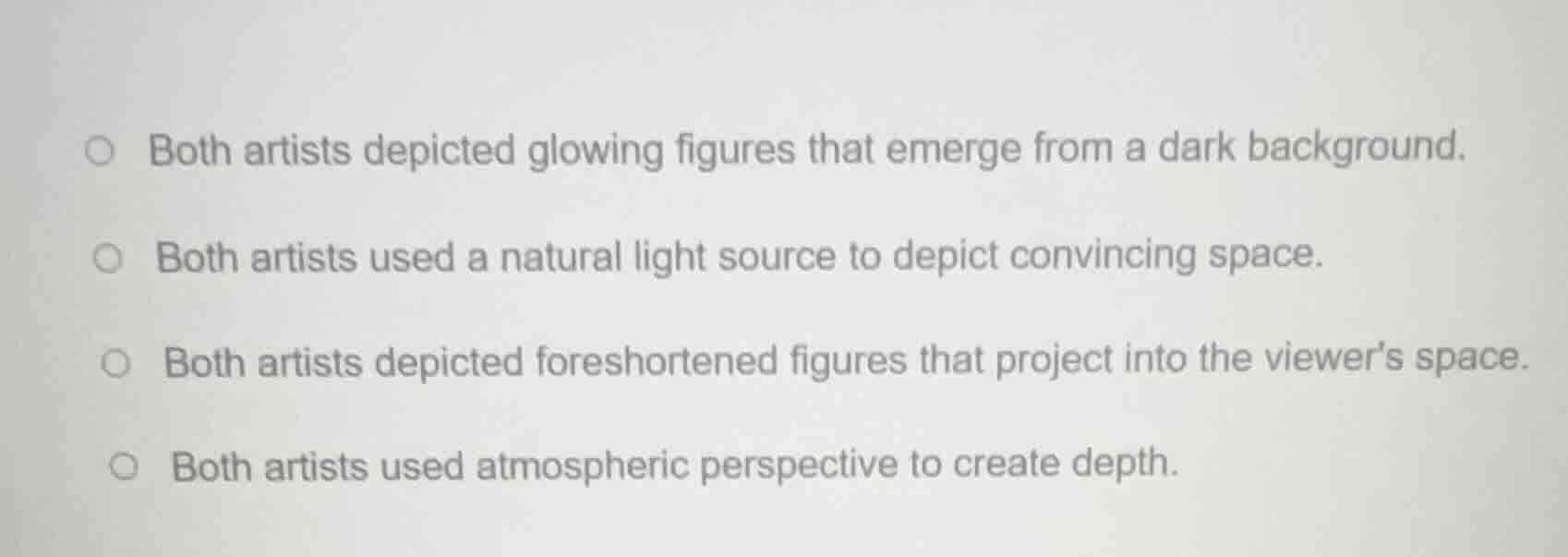 both artists depicted glowing figures that emerge from a dark backgroun…