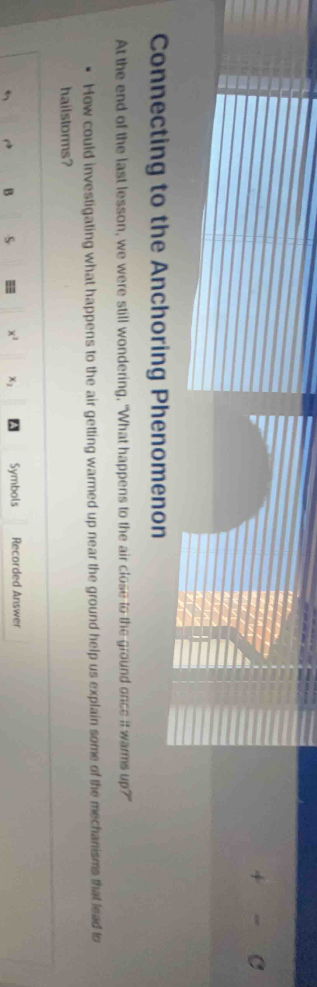 connecting to the anchoring phenomenon at the end of the last lesson, w…