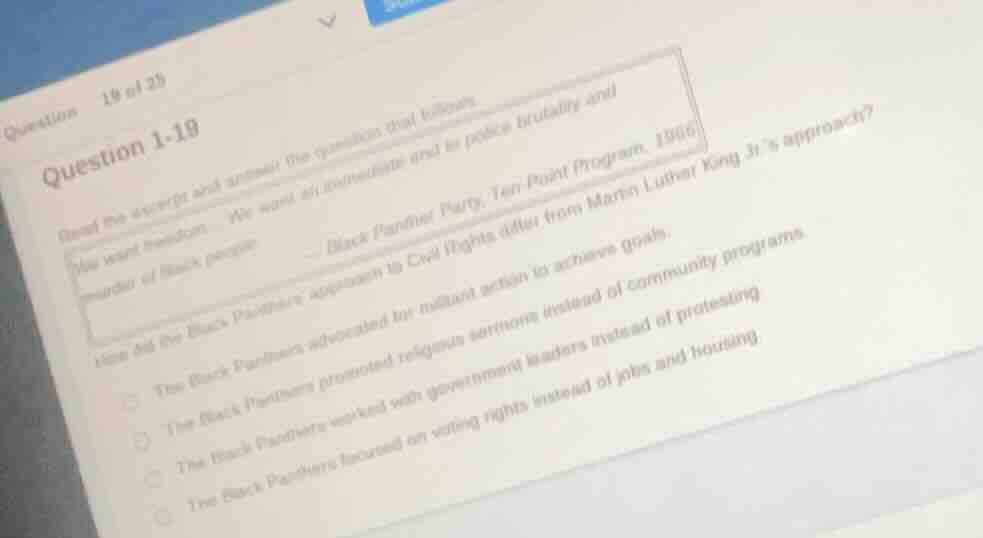 question 18 of 25 question 1-19 read the excerpt and answer the questio…