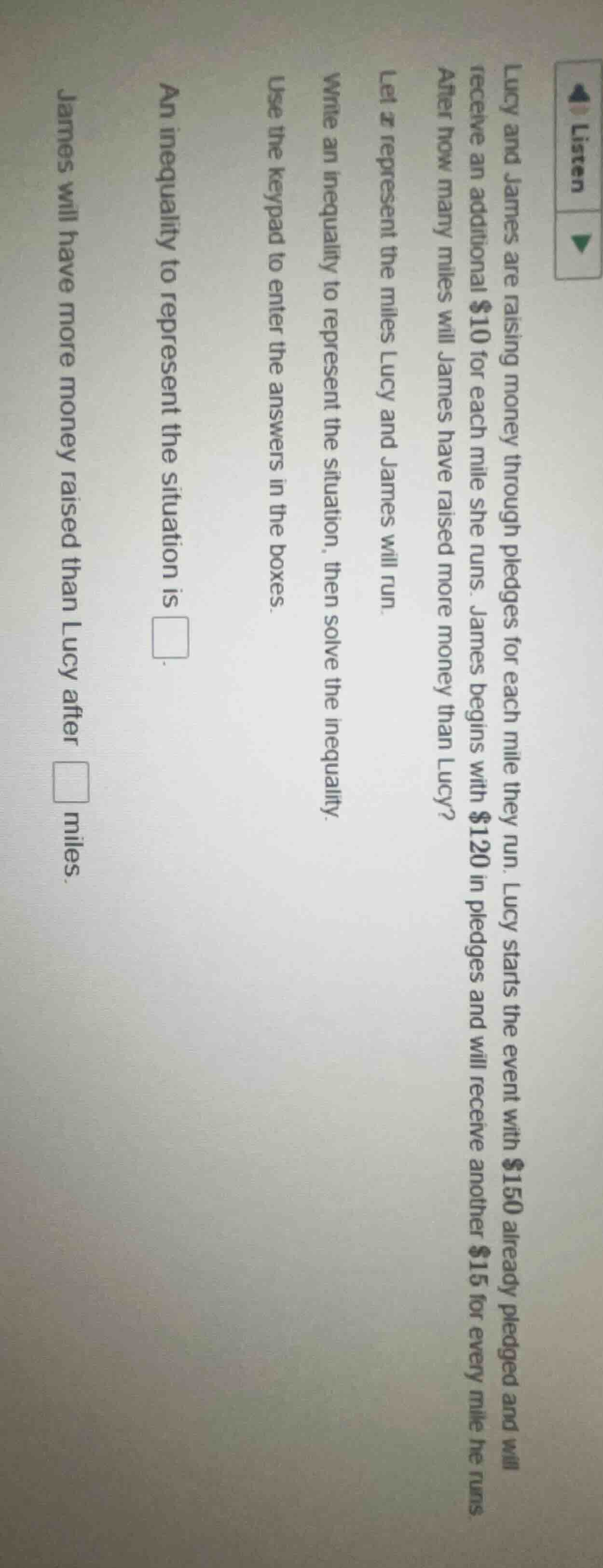 lucy and james are raising money through pledges for each mile they run…