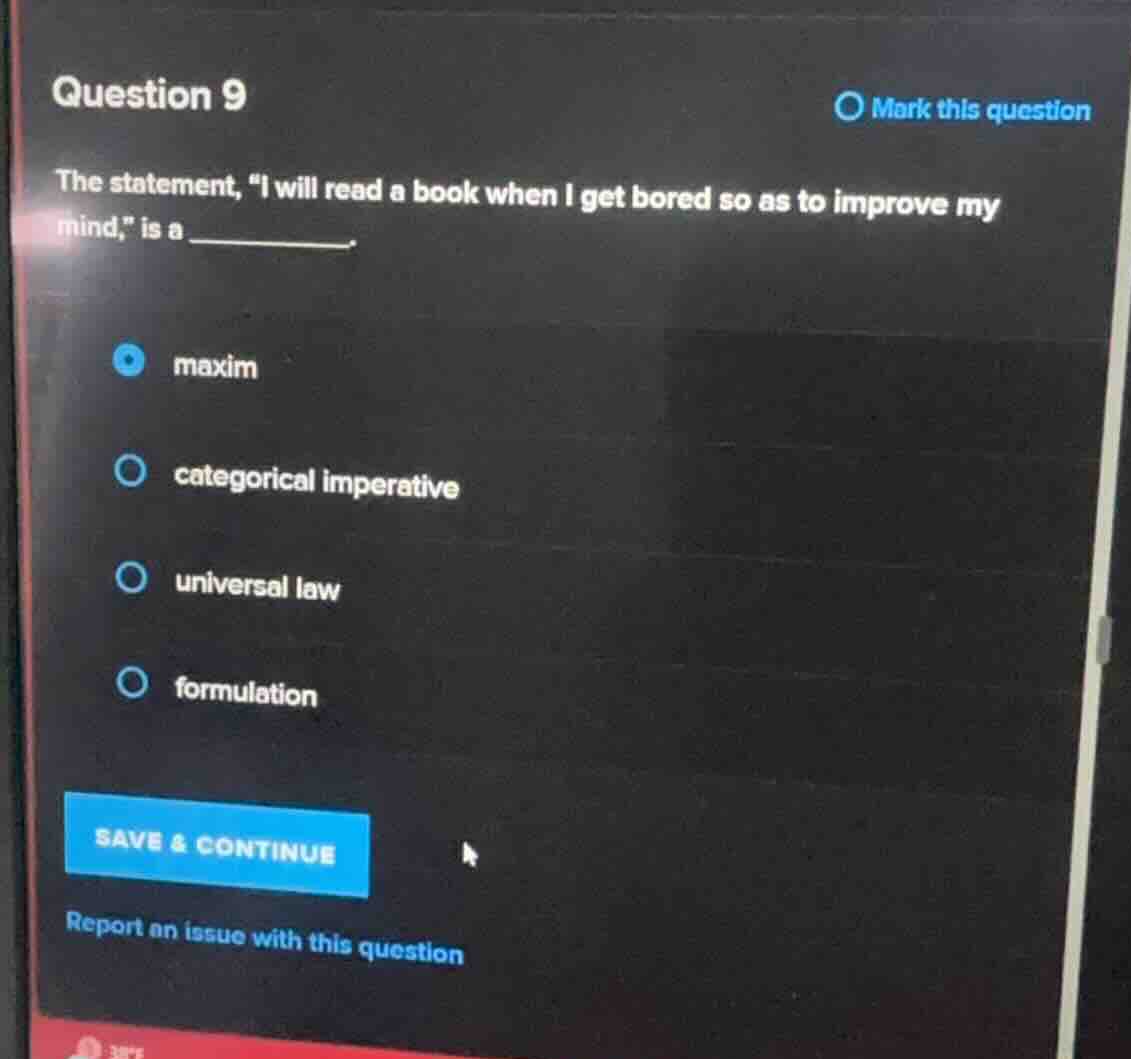 question 9 the statement, \i will read a book when i get bored so as to…