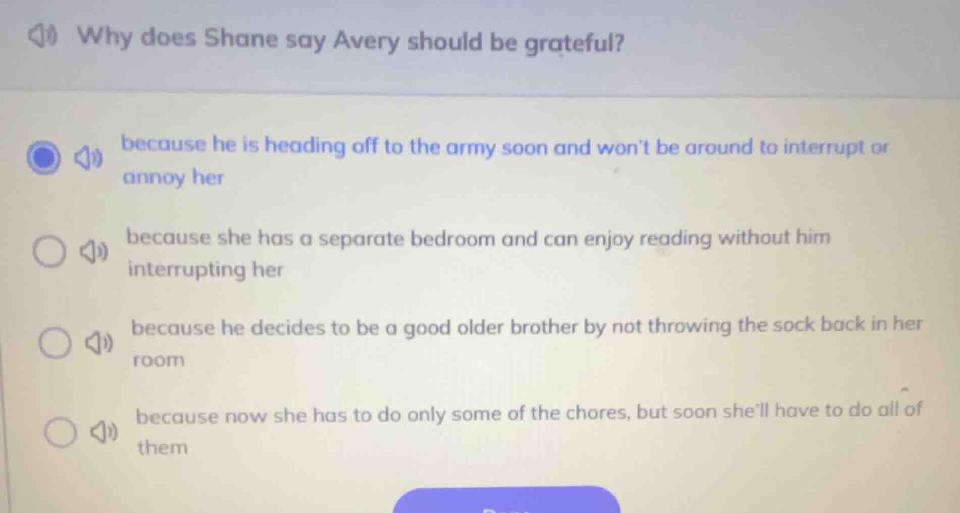 why does shane say avery should be grateful? because he is heading off …