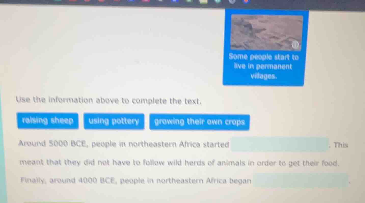 use the information above to complete the text. raising sheep using pot…