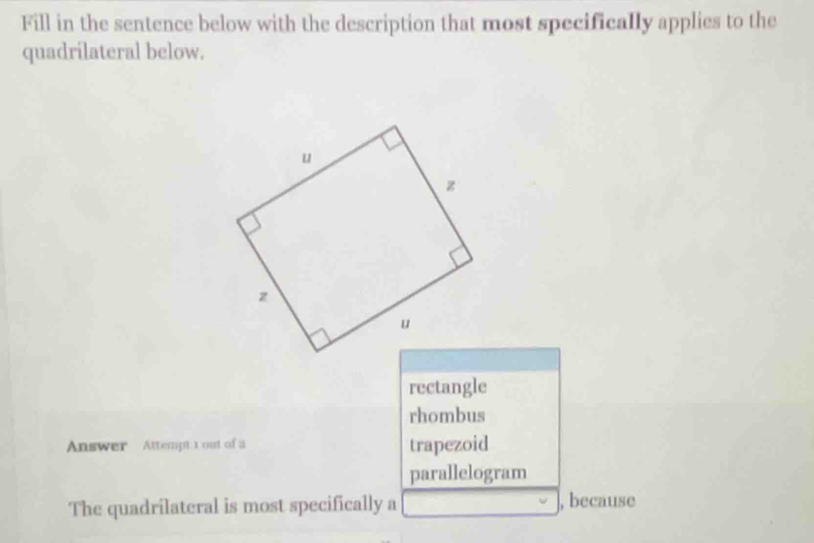 fill in the sentence below with the description that most specifically …