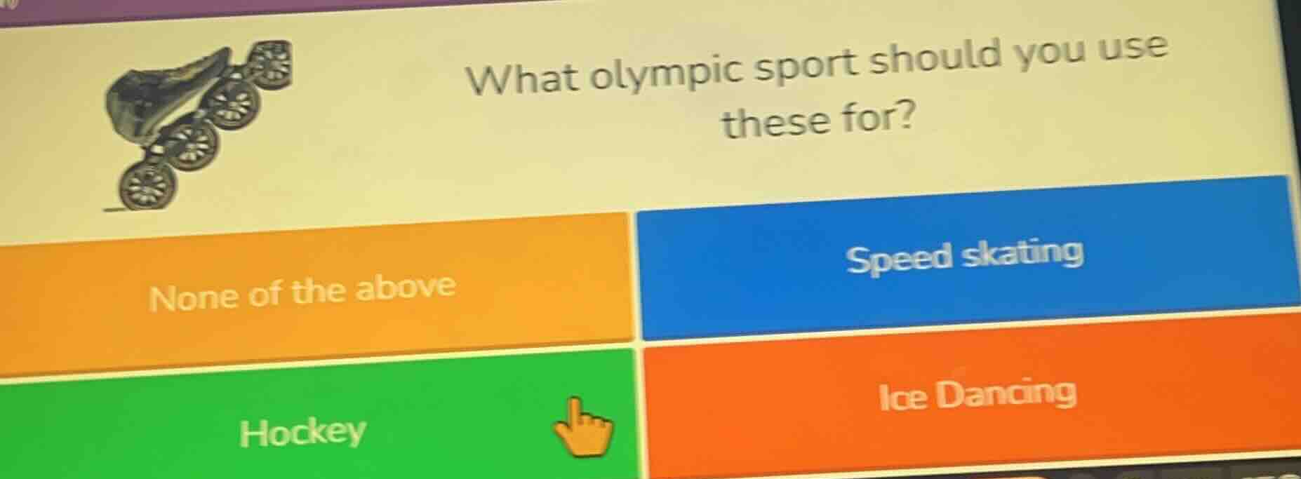 what olympic sport should you use these for? none of the above speed sk…