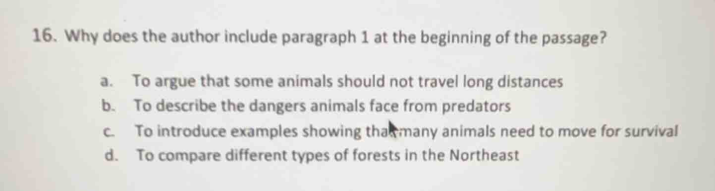 16. why does the author include paragraph 1 at the beginning of the pas…