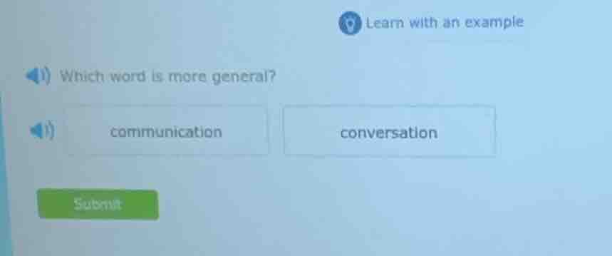 which word is more general? communication conversation