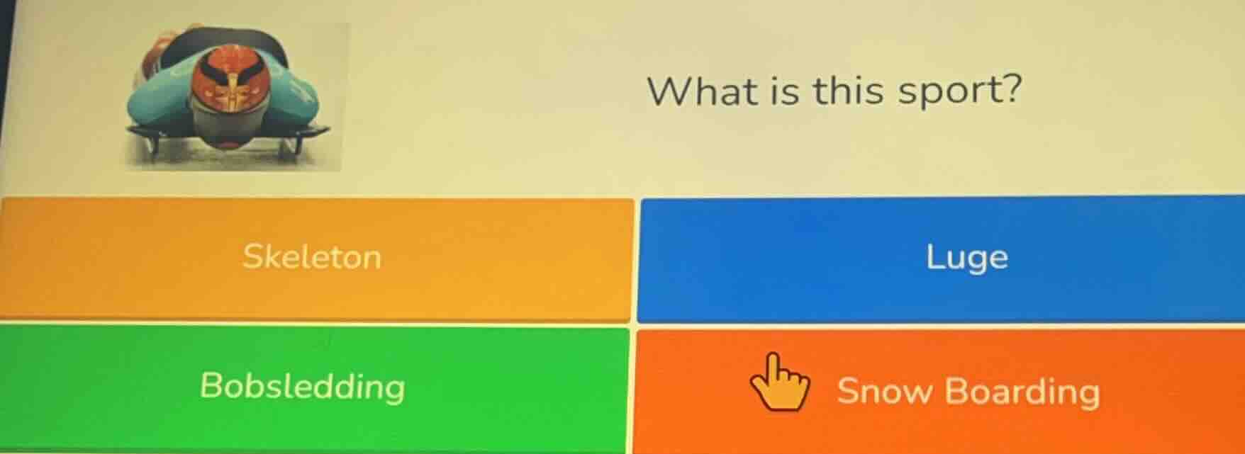 what is this sport? skeleton luge bobsledding snow boarding