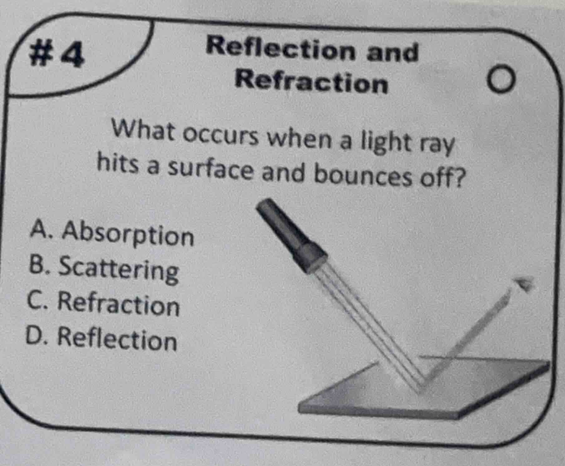 # 4 reflection and refraction what occurs when a light ray hits a surfa…