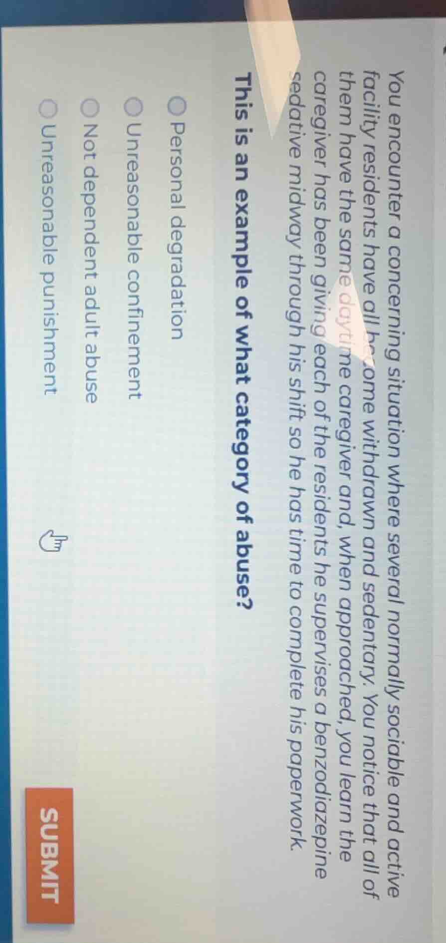 you encounter a concerning situation where several normally sociable an…