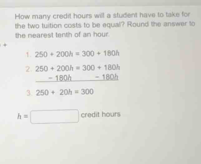 how many credit hours will a student have to take for the two tuition c…